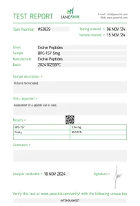 BPC-157 and TB-500 blend Janoshik independent purity test report
