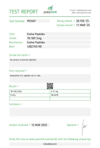 BPC-157 and TB-500 blend Janoshik independent purity test report
