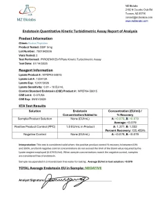 DSIP endotoxin test report (LAL assay)