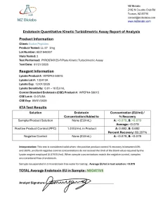 LL-37 endotoxin test report (LAL assay)