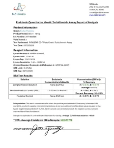 SS-31 endotoxin test report (LAL assay)