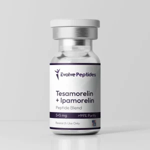 Tesamorelin and Ipamorelin blend 5mg vial from Evolve Peptides